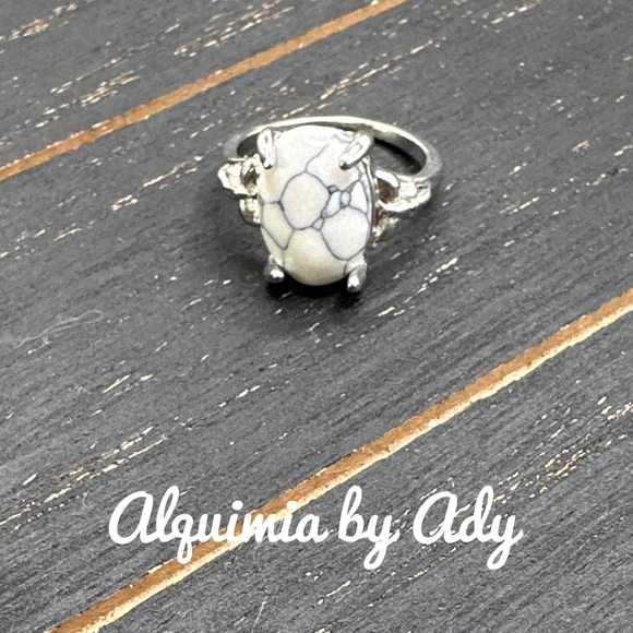 Howlite silver victorian gem ring/ patience and tenderness - Picture 1 of 8